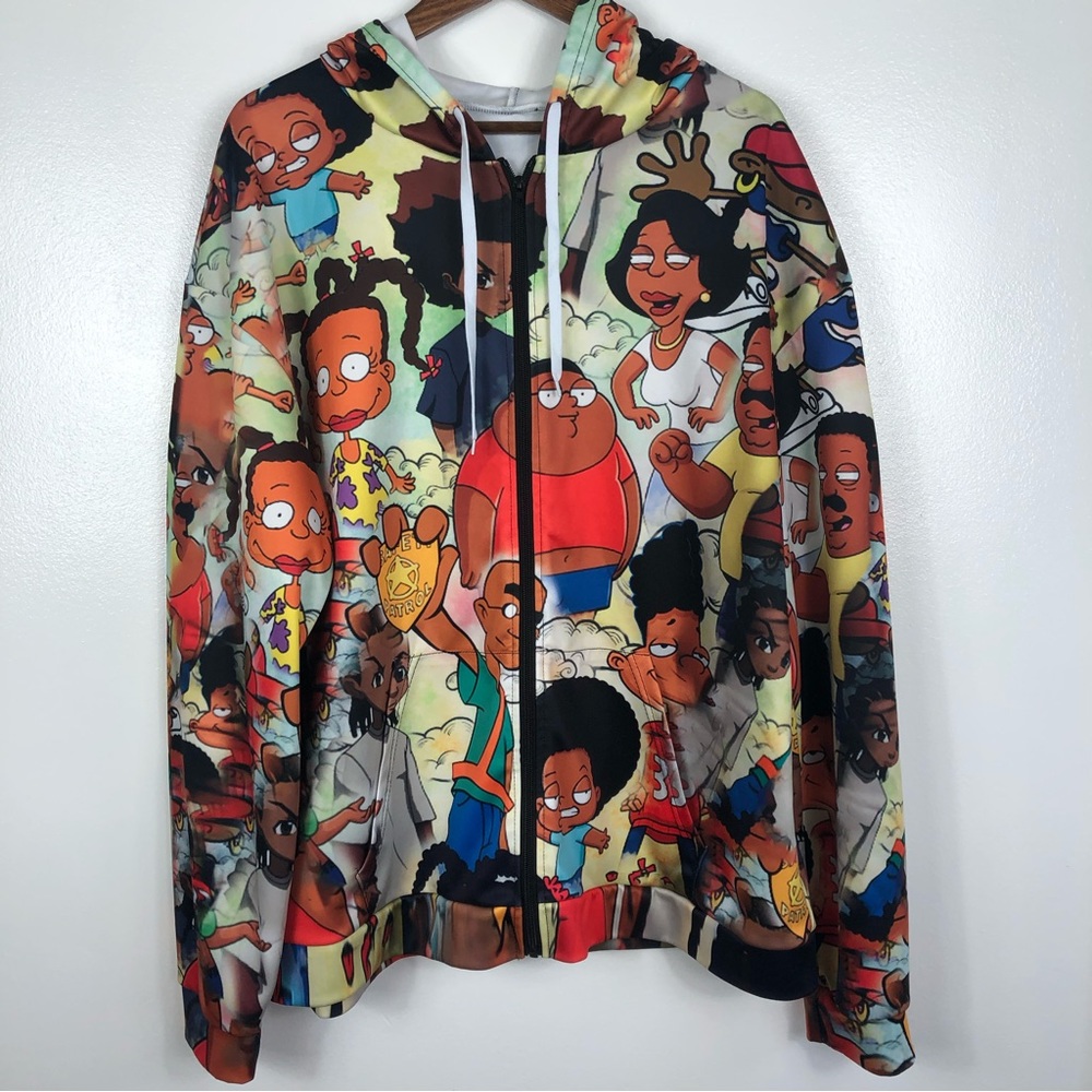 The Boondocks 3D Hoodie Cosplay Riley Freeman Tom Dubois Sweatshirt Jacket Coat